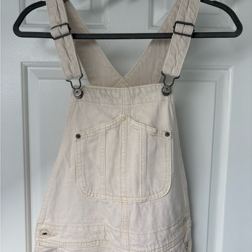 Cream Denim Overalls